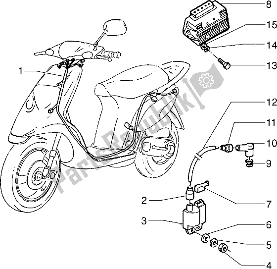 All parts for the Electrical Devices of the Piaggio NTT 50 1995