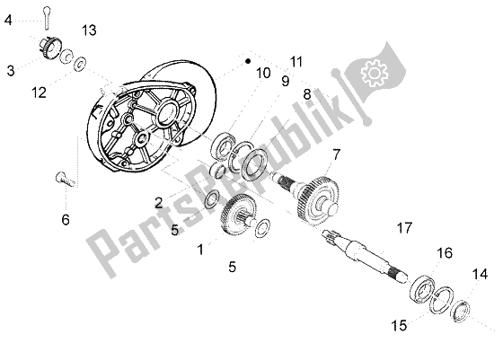 All parts for the Rear Wheel Shaft of the Piaggio FLY 50 2T 2004