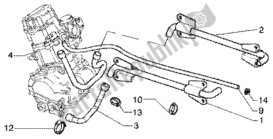 Alle onderdelen voor de Koelleidingen van de Piaggio Super Hexagon GTX 125 2003