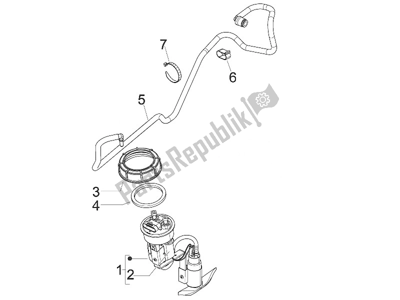 Todas las partes para Sistema De Suministros de Piaggio Beverly 300 IE ABS E4 EU 2016