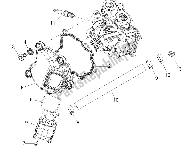 Toutes les pièces pour le Le Couvre-culasse du Piaggio Beverly 250 IE Sport E3 2006