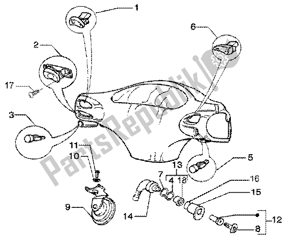 All parts for the Electrical Device (2) of the Piaggio Liberty 50 4T 2001