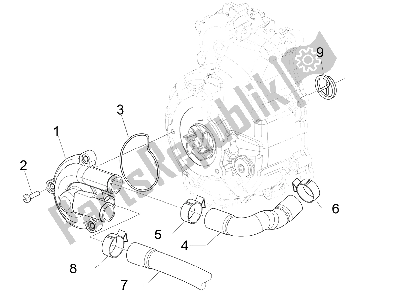 Toutes les pièces pour le Pompe De Refroidissement du Piaggio Beverly 300 RST S 4T 4V IE E3 2010