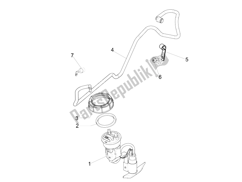 Toutes les pièces pour le Système D'alimentation du Piaggio Liberty 125 4T 3V IE E3 2014