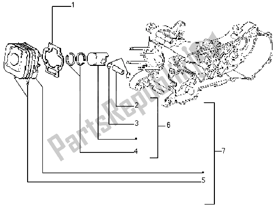 Toutes les pièces pour le Axe De Cylindre-piston-poignet, Assy du Piaggio Typhoon 50 1999