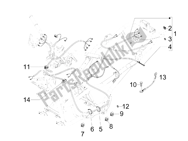 Toutes les pièces pour le Faisceau De Câbles Principal du Piaggio X7 125 Euro 3 2008