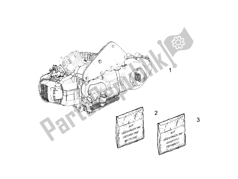 Alle onderdelen voor de Motor Assemblage van de Piaggio X7 125 Euro 3 2008