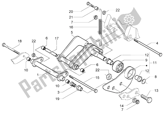 Tutte le parti per il Braccio Oscillante del Piaggio X9 125 Evolution 2006