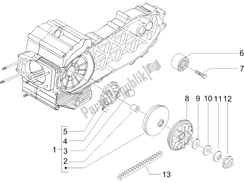 Toutes les pièces pour le Poulie Motrice du Piaggio BV 500 2005