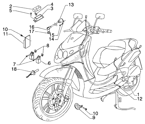 Toutes les pièces pour le Appareils électriques du Piaggio Beverly 125 2002