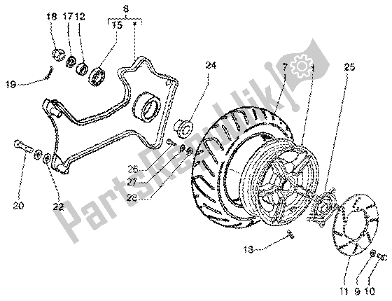 Todas las partes para Rueda Trasera de Piaggio X9 180 Amalfi 2002