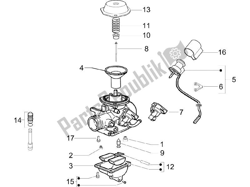 Todas las partes para Componentes Del Carburador de Piaggio Liberty 200 4T 2006