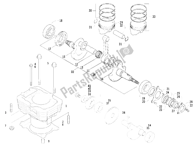 Toutes les pièces pour le Unité De Broche De Cylindre-pistston-poignet du Piaggio Trackmaster 400 2006