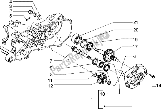 All parts for the Rear Wheel Shaft of the Piaggio NRG MC3 50 2002