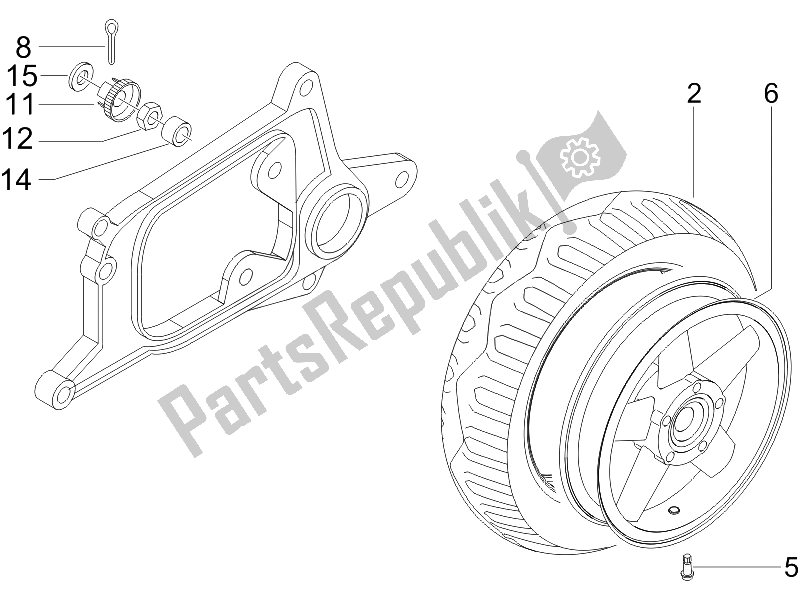 Todas las partes para Rueda Trasera de Piaggio X8 150 Street Euro 2 2006