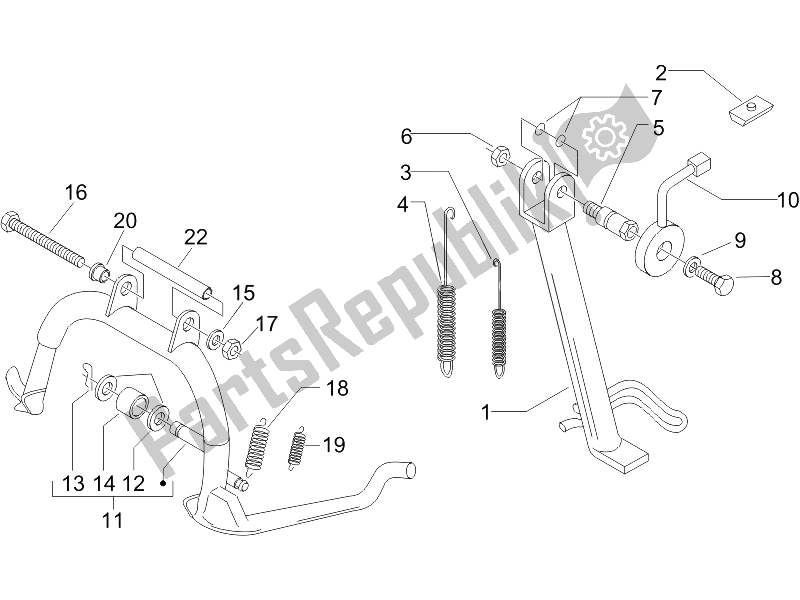 Todas las partes para Soporte / S de Piaggio X9 125 Evolution Potenziato UK 2006