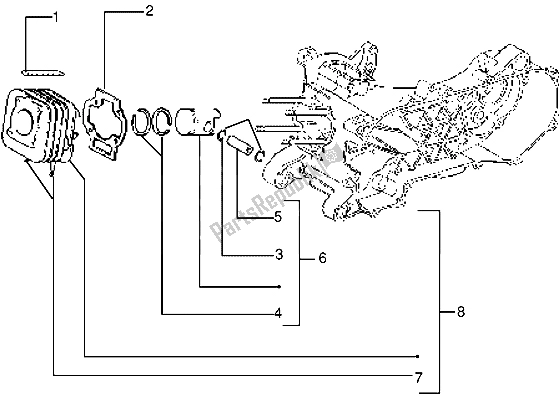 Todas as partes de Pino De Pistão-cilindro-pulso, Conjunto do Piaggio Typhoon 125 1995