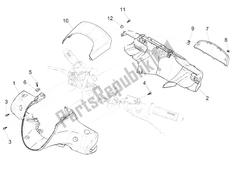 Toutes les pièces pour le Couvertures De Guidon du Piaggio Medley 150 4T IE ABS 2016