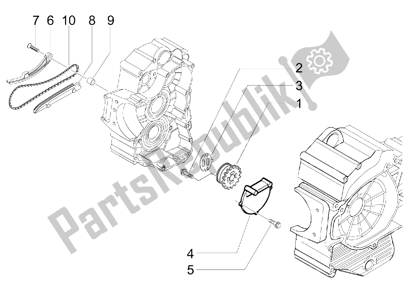 All parts for the Oil Pump of the Piaggio MP3 400 IE MIC 2008