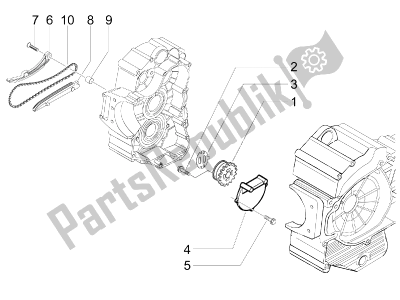 Tutte le parti per il Pompa Dell'olio del Piaggio MP3 400 IE MIC 2008