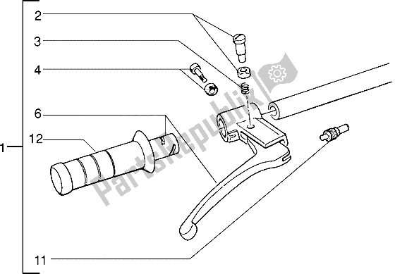 All parts for the Handlebars Component Parts of the Piaggio NRG MC2 50 1996