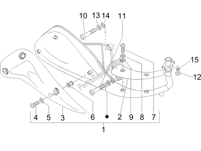 Toutes les pièces pour le Silencieux du Piaggio Liberty 125 4T PTT E3 F 2007