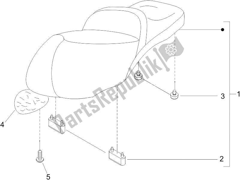 All parts for the Saddle/seats of the Piaggio Beverly 500 2005