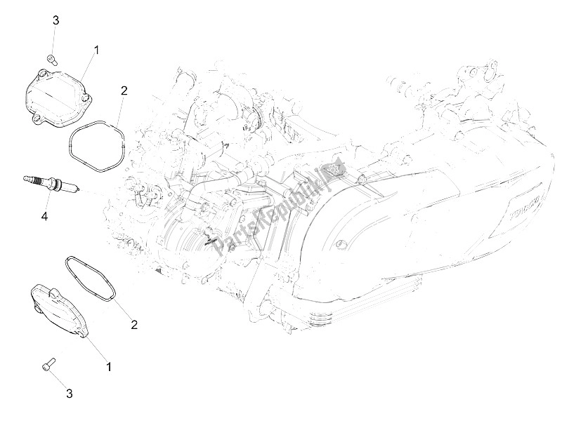 Tutte le parti per il Coperchio Della Testata del Piaggio Medley 125 4T IE ABS Vietnam 2016