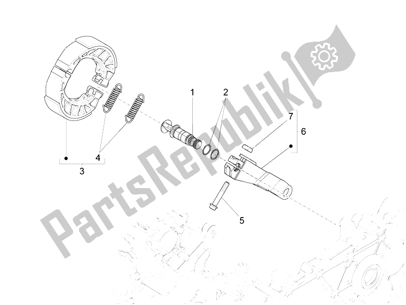 Tutte le parti per il Freno Posteriore - Ganascia Del Freno del Piaggio Liberty 125 4T 3V IE E3 Vietnam 2014