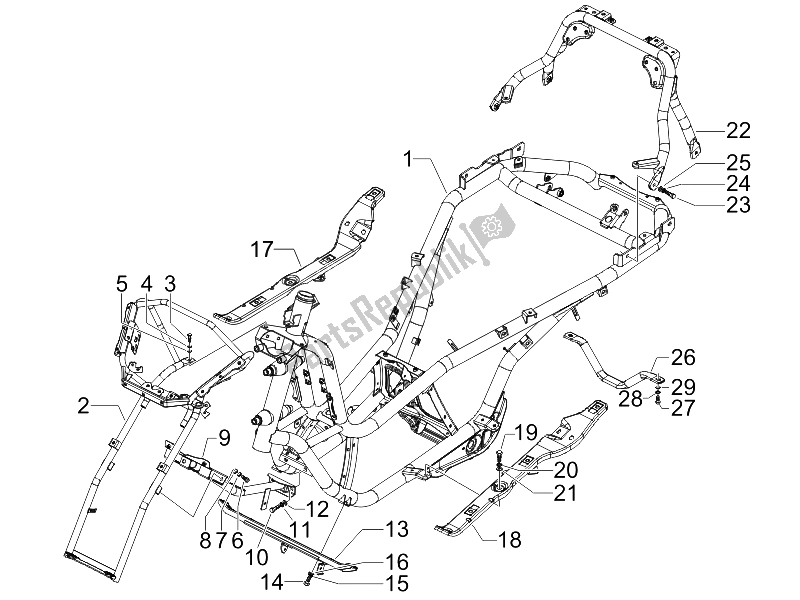 Toutes les pièces pour le Cadre / Carrosserie du Piaggio MP3 125 2006