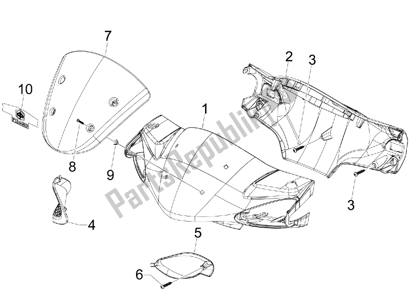 Toutes les pièces pour le Couvertures De Guidon du Piaggio NRG Power DD 50 2007