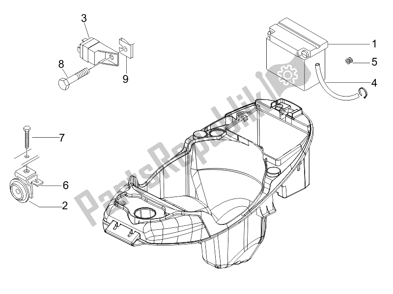 Toutes les pièces pour le Télécommandes - Batterie - Klaxon du Piaggio Liberty 50 2T UK 2007