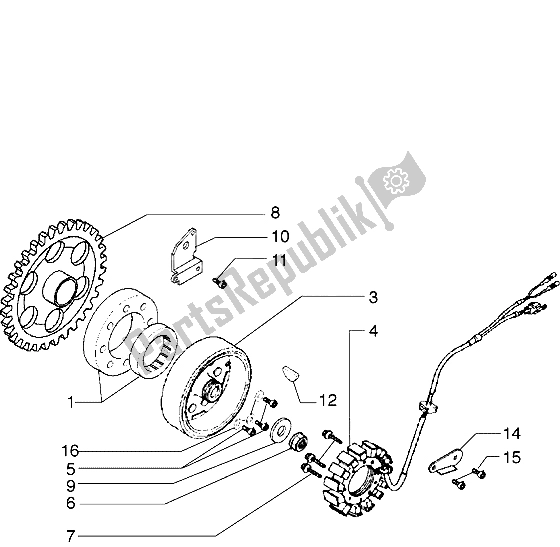 Toutes les pièces pour le Volant Magnéto du Piaggio X9 500 2004