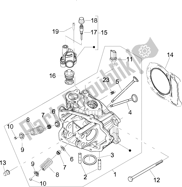 All parts for the Head Unit - Valve of the Piaggio X7 125 IE Euro 3 2009