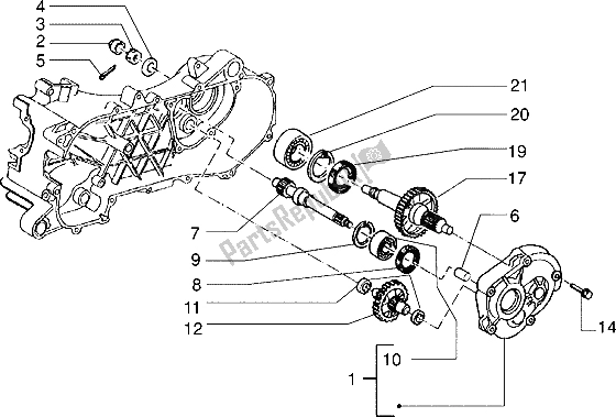 Toutes les pièces pour le Arbre De Roue Arrière du Piaggio NRG Extreme 50 1999