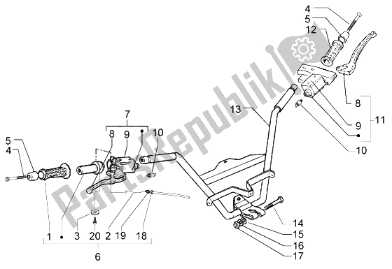 All parts for the Handlebar-brake Pump of the Piaggio X9 125 Evolution 2006