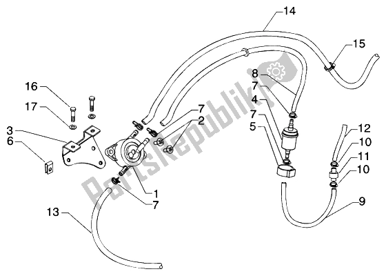 Todas las partes para Sistema De Suministros de Piaggio Beverly 200 2002