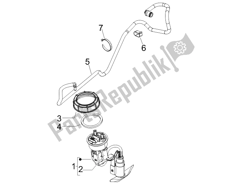 Tutte le parti per il Sistema Di Approvvigionamento del Piaggio BV 250 USA 2007