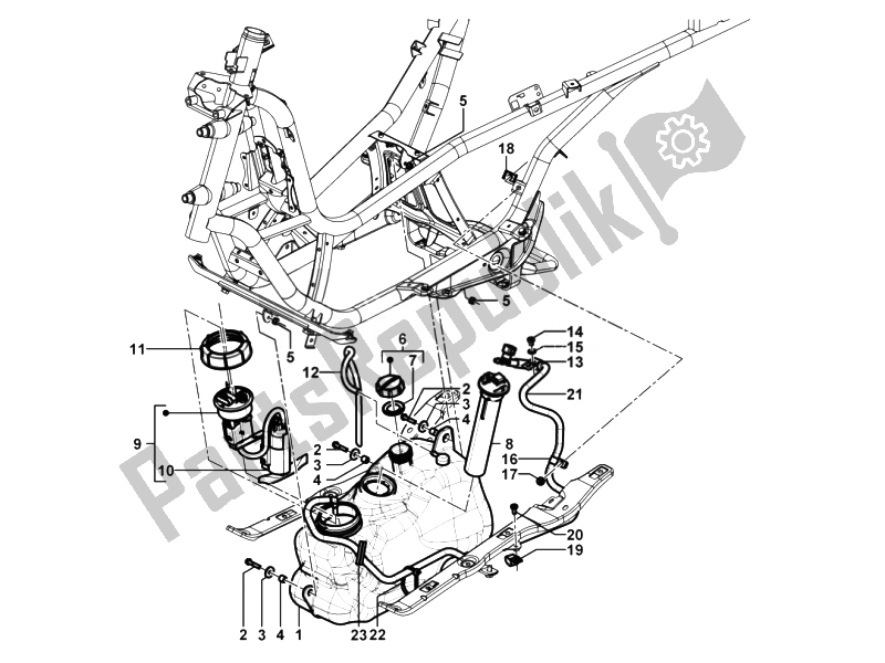 Todas las partes para Depósito De Combustible de Piaggio MP3 500 Tourer USA 2010