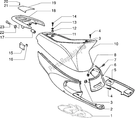 Tutte le parti per il Coperture Laterali del Piaggio ZIP RST 50 1996