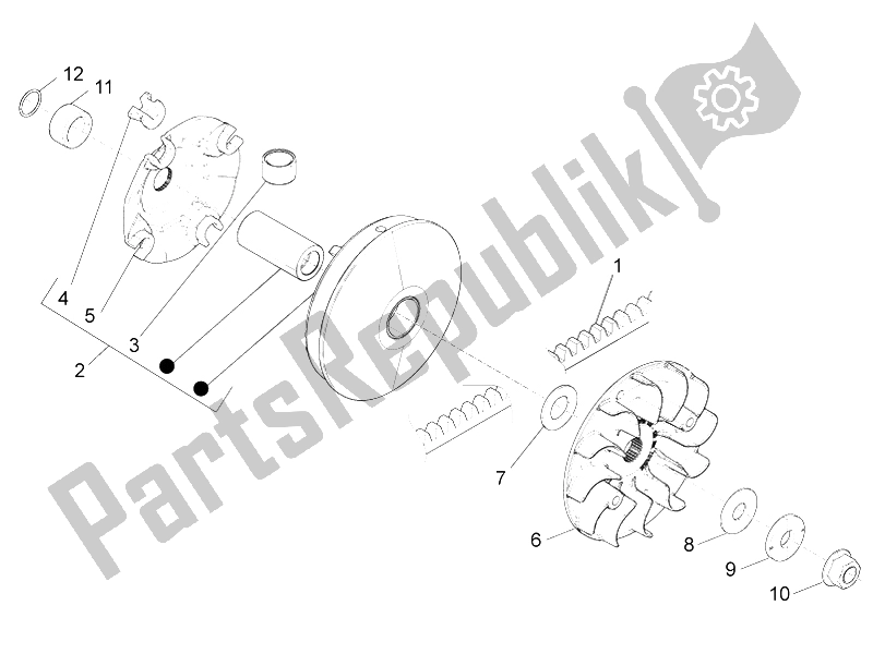 Todas las partes para Polea Motriz de Piaggio X 10 350 4T 4V I E E3 2012