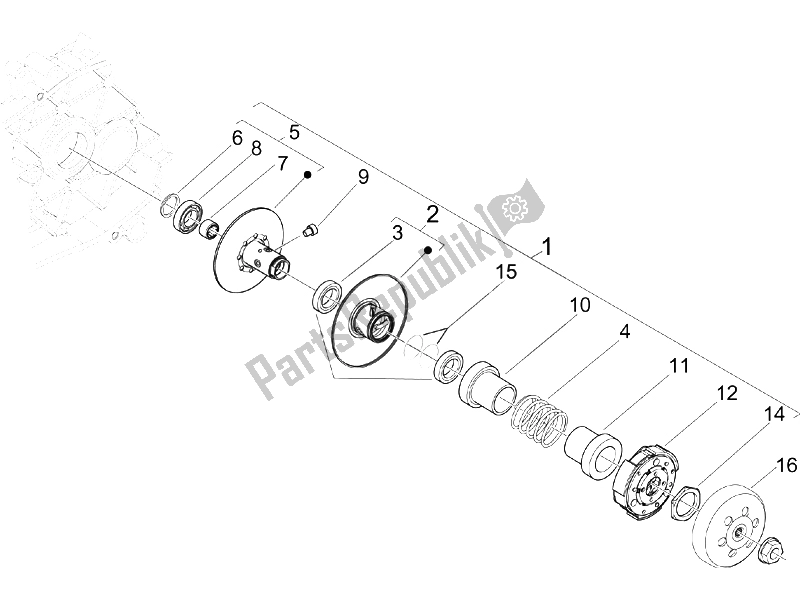 Toutes les pièces pour le Poulie Menée du Piaggio Liberty 50 4T 2005