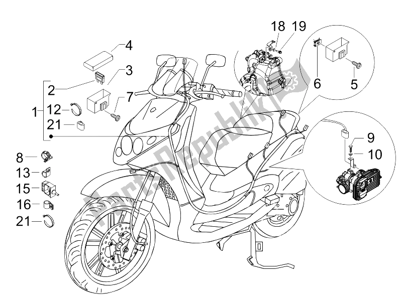 Tutte le parti per il Cablaggio Principale del Piaggio Beverly 250 IE Sport E3 2006