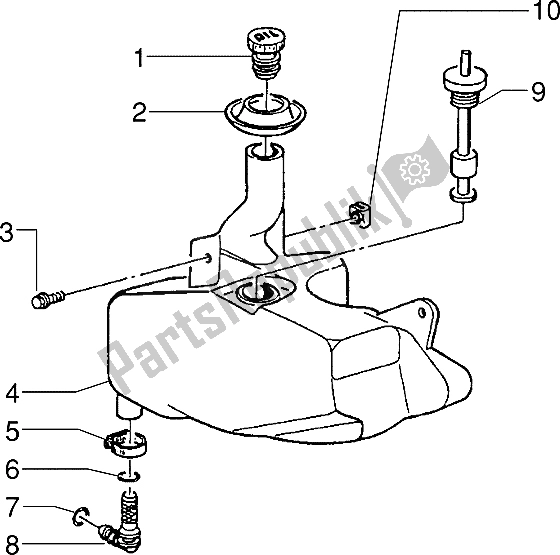 Alle onderdelen voor de Olie Tank van de Piaggio ZIP RST 50 1996