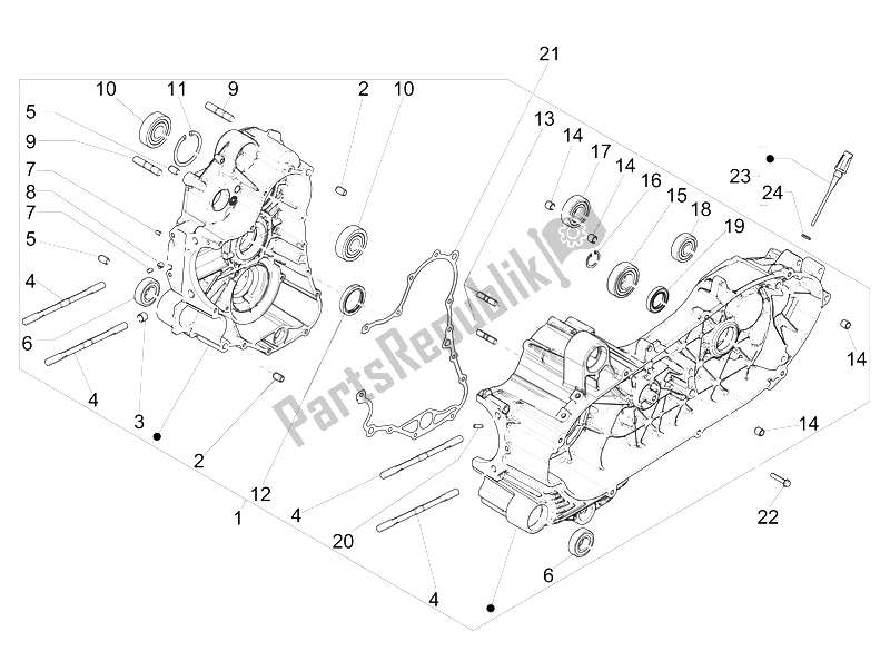 Toutes les pièces pour le Carter du Piaggio MP3 500 Sport ABS USA 2015