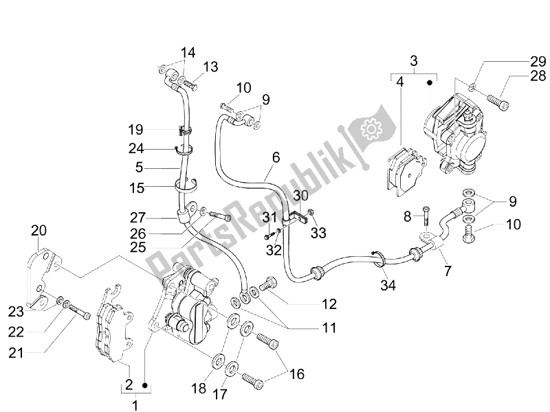 All parts for the Brakes Pipes - Calipers of the Piaggio X7 300 IE Euro 3 2009