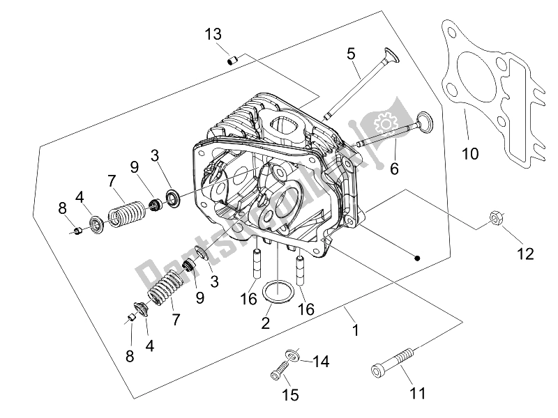 Toutes les pièces pour le Unité De Tête - Valve du Piaggio Liberty 50 4T Sport 2007