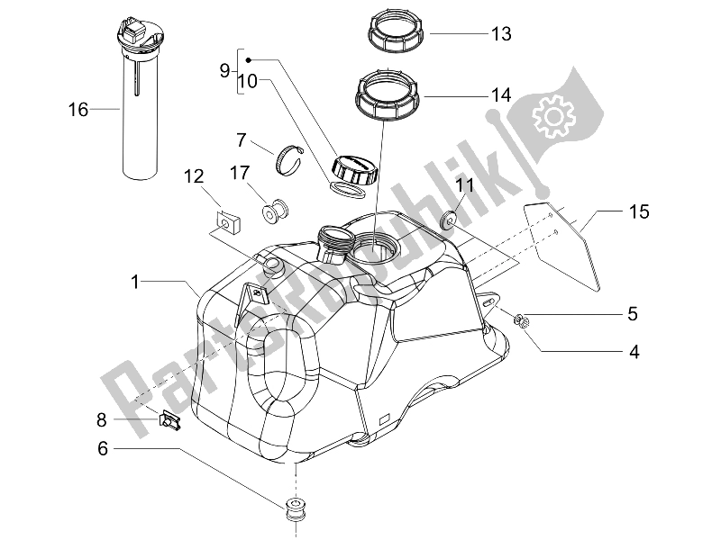 All parts for the Fuel Tank of the Piaggio Beverly 400 IE E3 2006