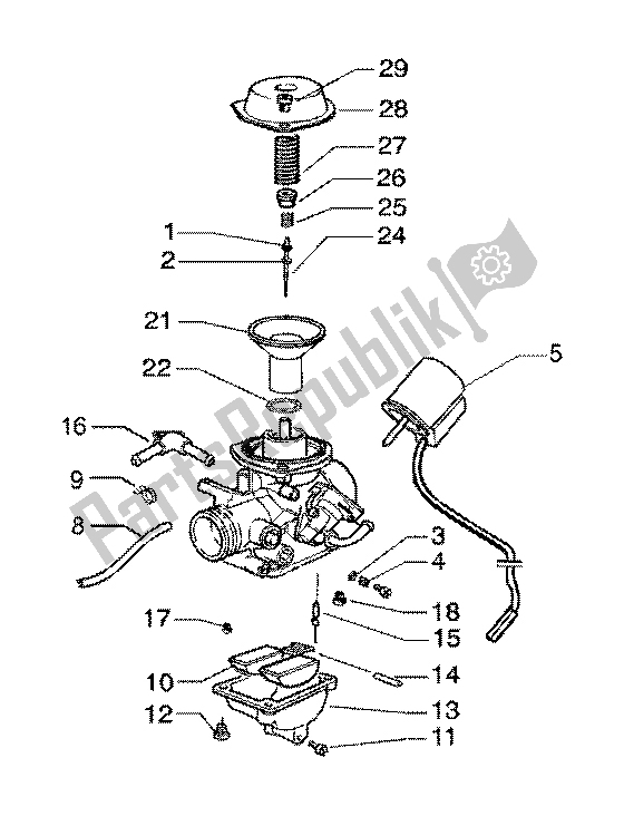 Toutes les pièces pour le Carburateur (2) du Piaggio X9 200 2002