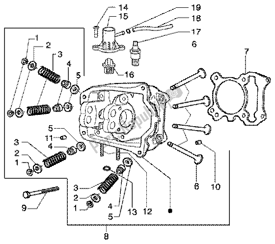Todas las partes para Válvulas De Cabeza de Piaggio X9 180 Amalfi 2002